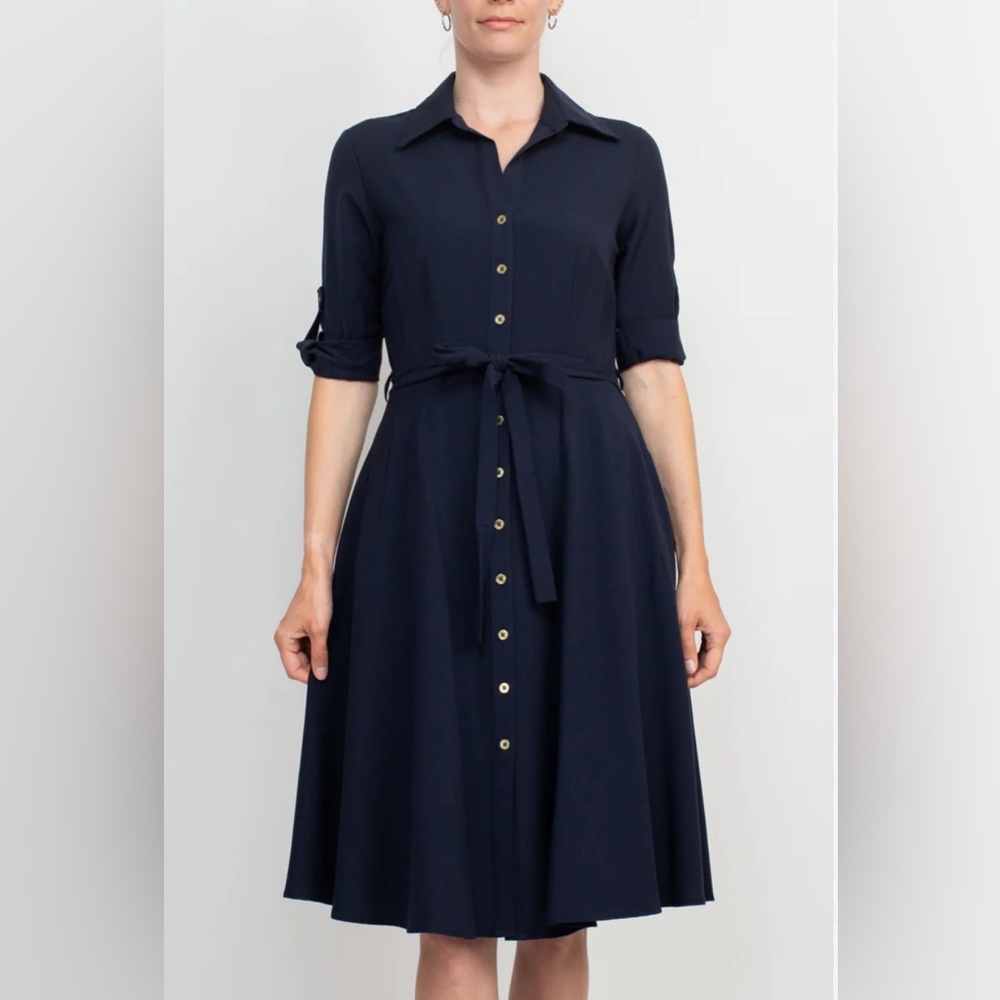 NWT Sharagano Collared Short Sleeve Dress